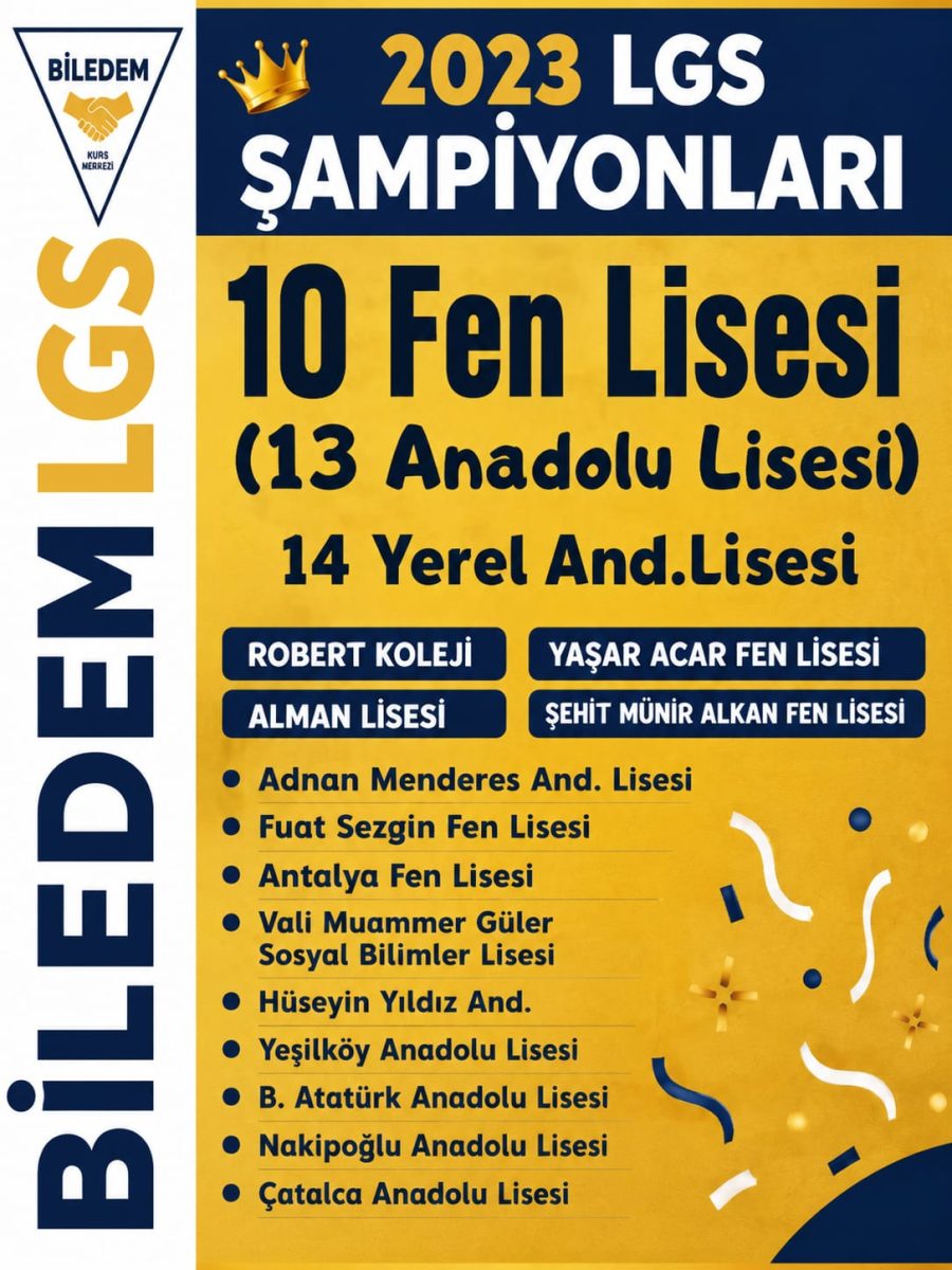 2023 LGS şampiyonları: fen liseleri ve Anadolu liseleri yerleşme tablosu